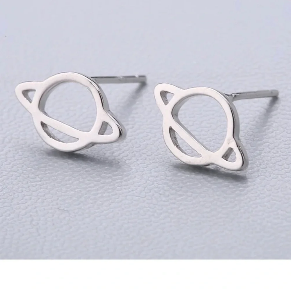 Stunning 925 Sterling Silver Planet Stud Earrings - NWOT - Picture 3 of 4